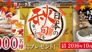 お～いお茶 総計1万名様にプレゼント「日本の秋旬」を食べよう！キャンペーン