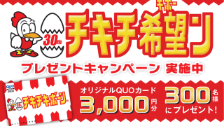 日本ハム チキチキボーンプレゼントキャンペーン！QUOカード3,000円分が当たる！